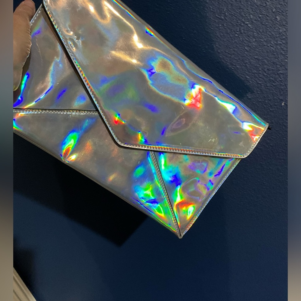 Holographic envelope clutch bag very cool Very FESTIVE!